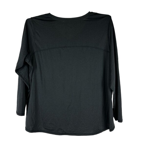 Bcg Plus Size 3X Black Long Sleeve V Neck Active Top Polyester Made In Egypt - Picture 2 of 6